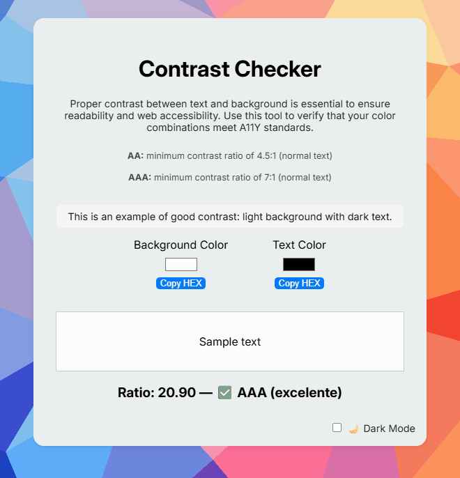 Contrast Checker demo
